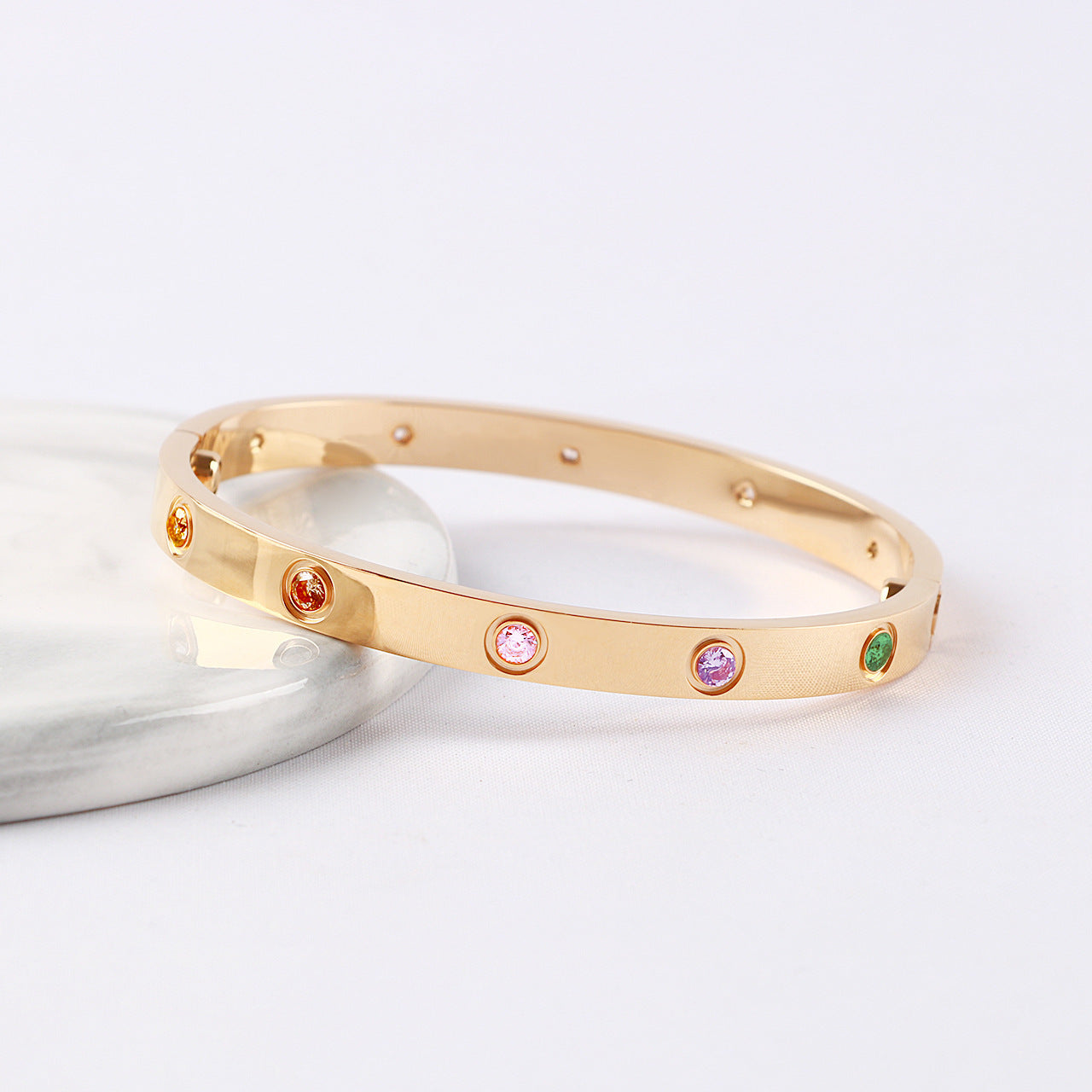 [⭐JeweliWhal]2026 NEW 6.1MM COLORED GEMSTONE BRACELET