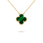 [⭐JeweliWhal]CLOVER 15MM MALACHITE SINGLE FLOWER  NECKLACE