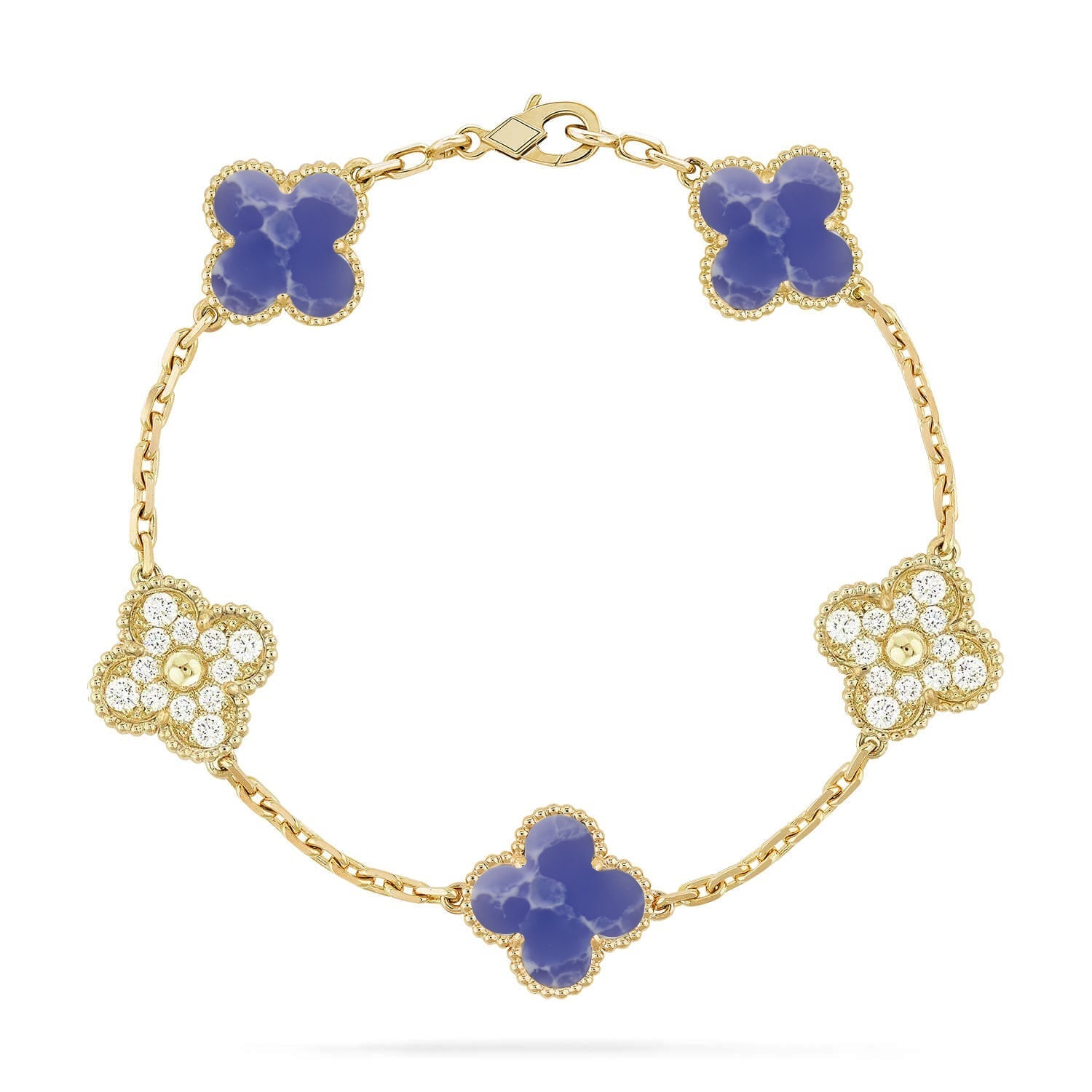 [⭐JeweliWhal]CLOVER 5 MOTIF BLUE VEINS BRACELET COLLECTION