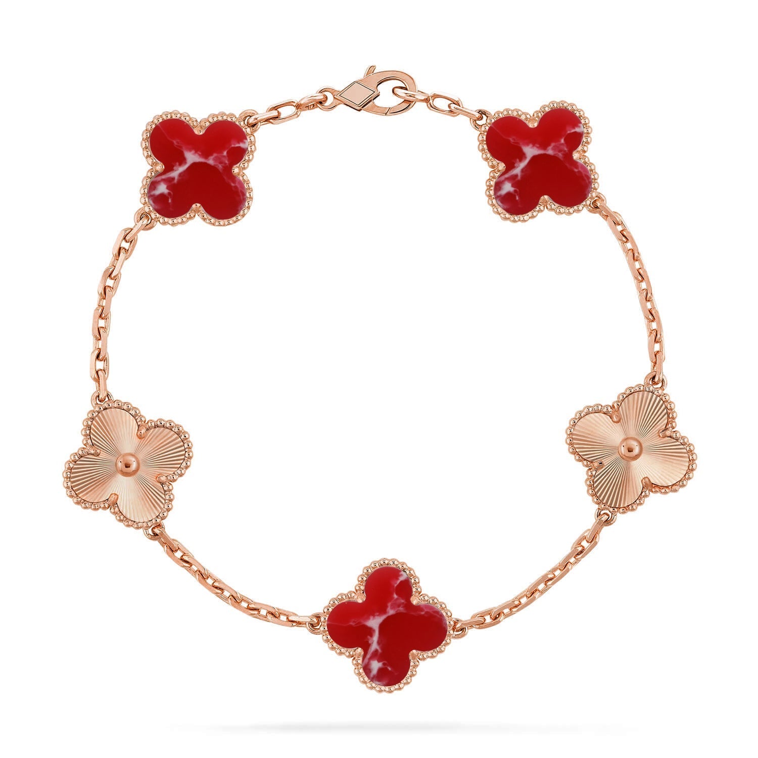 [⭐JeweliWhal]CLOVER 5 MOTIF RED PATTERN BRACELET COLLECTION