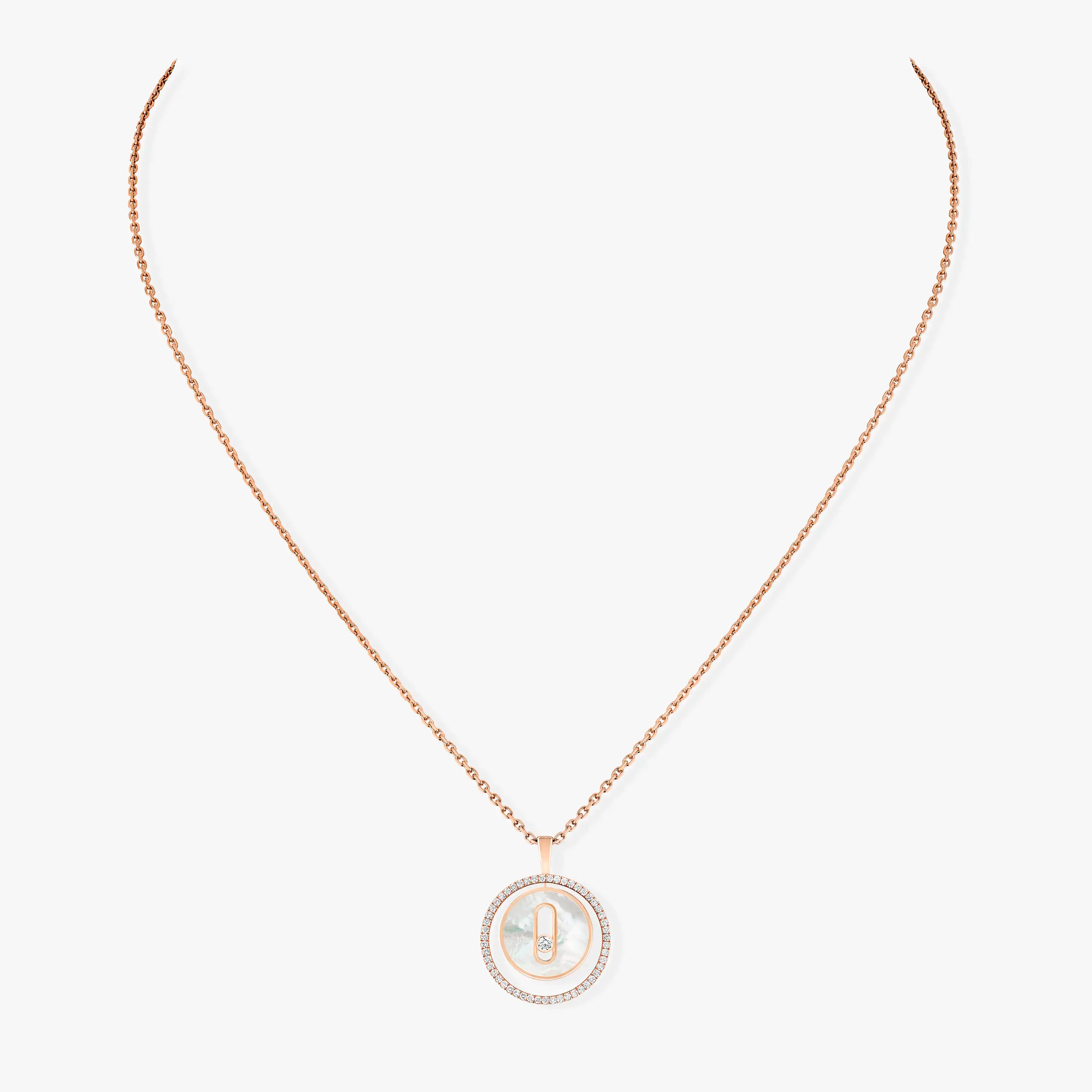 [⭐JeweliWhal]Demo MOVE 1 DIAMOND WHITE MOTHER OF PEARL PINK GOLD DIAMOND NECKLACE