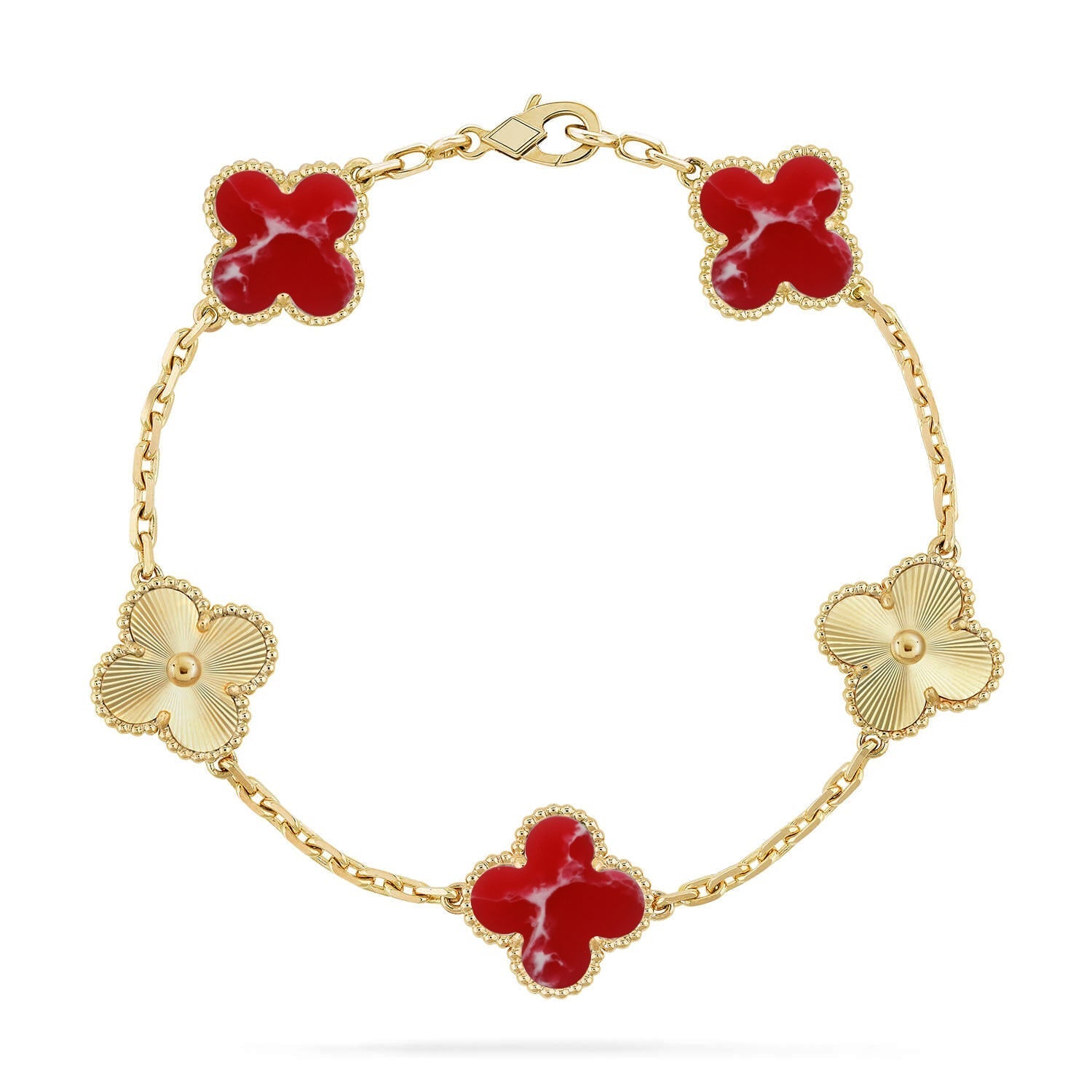 [⭐JeweliWhal]CLOVER 5 MOTIF RED PATTERN BRACELET COLLECTION