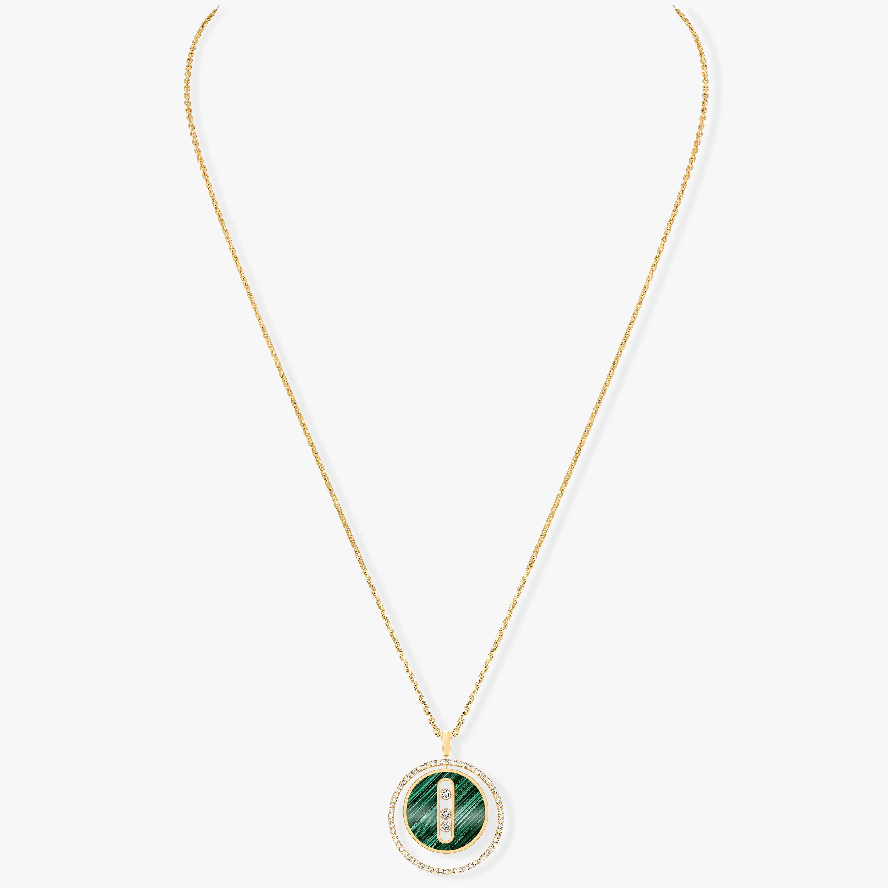 [⭐JeweliWhal]Demo MOVE 3 DIAMOND MALACHITE GOLD DIAMOND NECKLACE