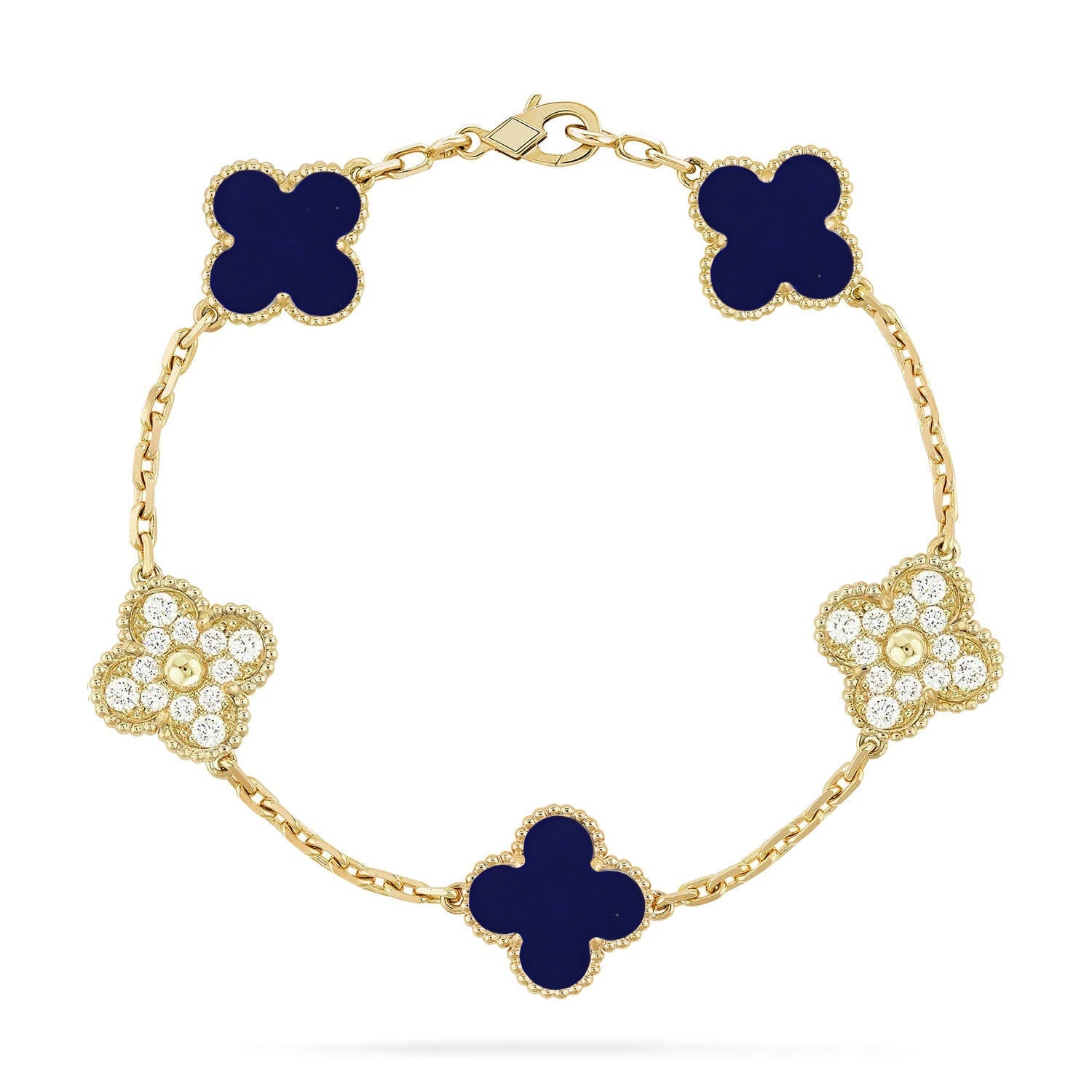 [⭐JeweliWhal]CLOVER 5 MOTIF LAPIS LAZULI BRACELET COLLECTION
