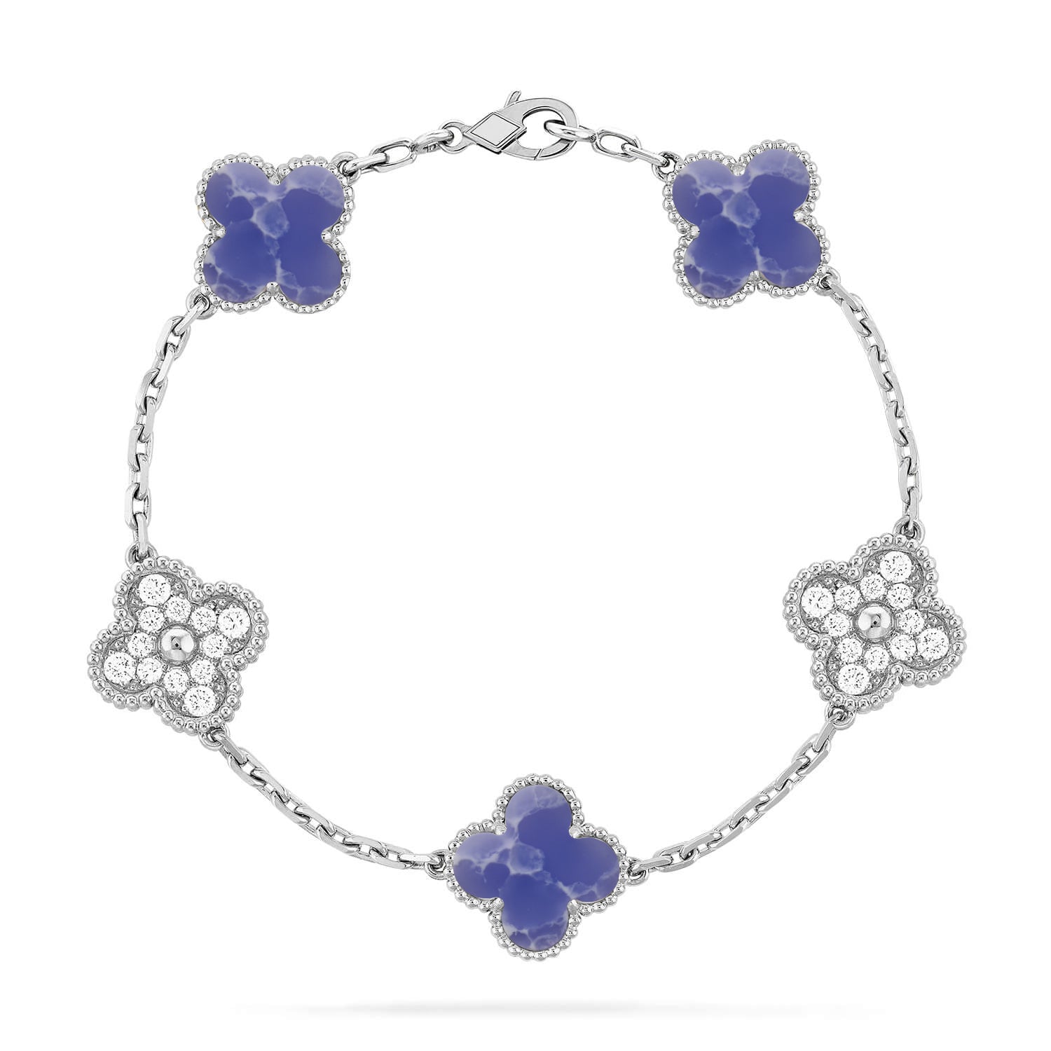 [⭐JeweliWhal]CLOVER 5 MOTIF BLUE VEINS BRACELET COLLECTION