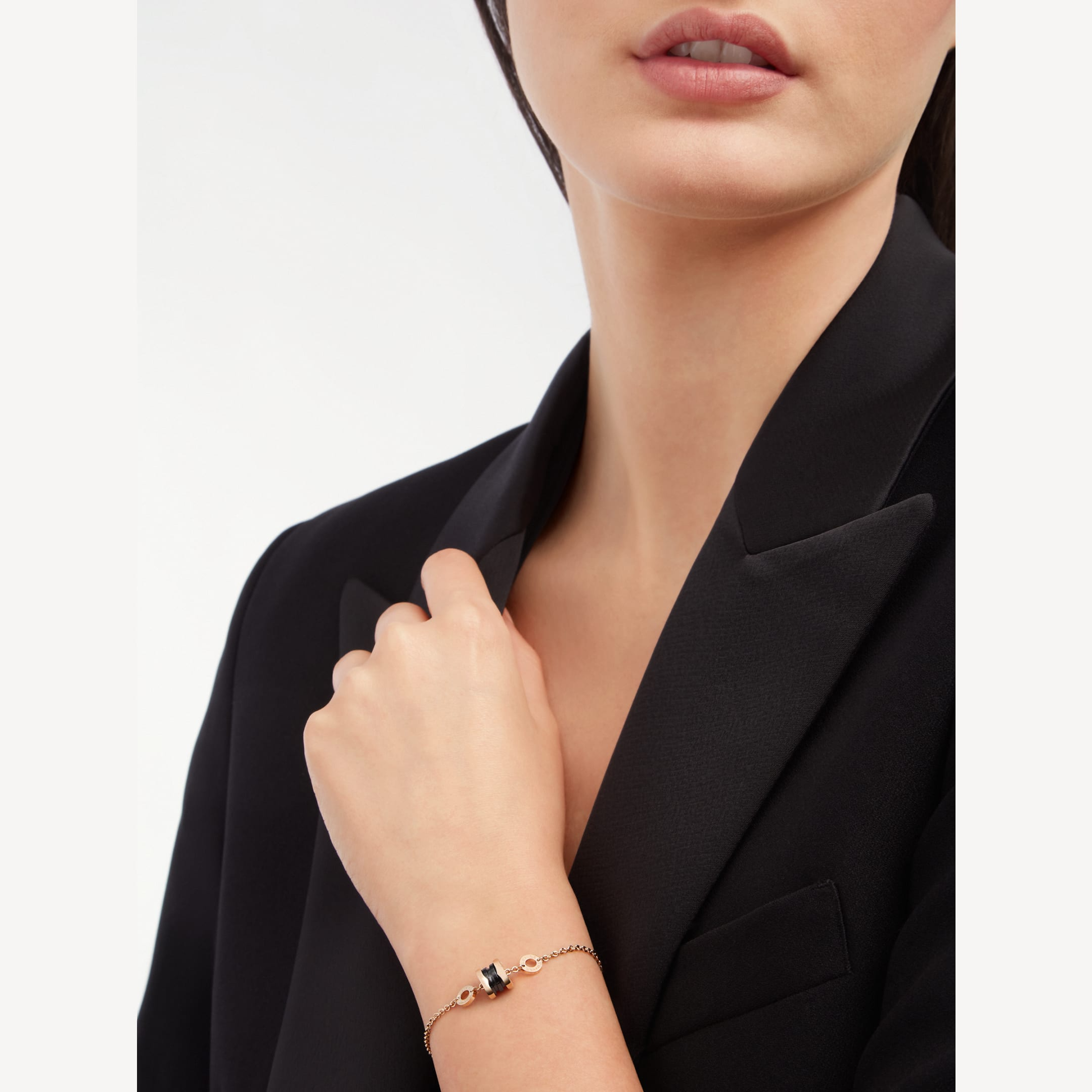 [⭐JeweliWhal]ZERO 1 SOFT PINK GOLD AND BLACK CERAMIC BRACELET