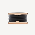[⭐JeweliWhal]ZERO 1 FOUR-BAND LOOPS AND BLACK CERAMIC SPIRAL PINK GOLD RING