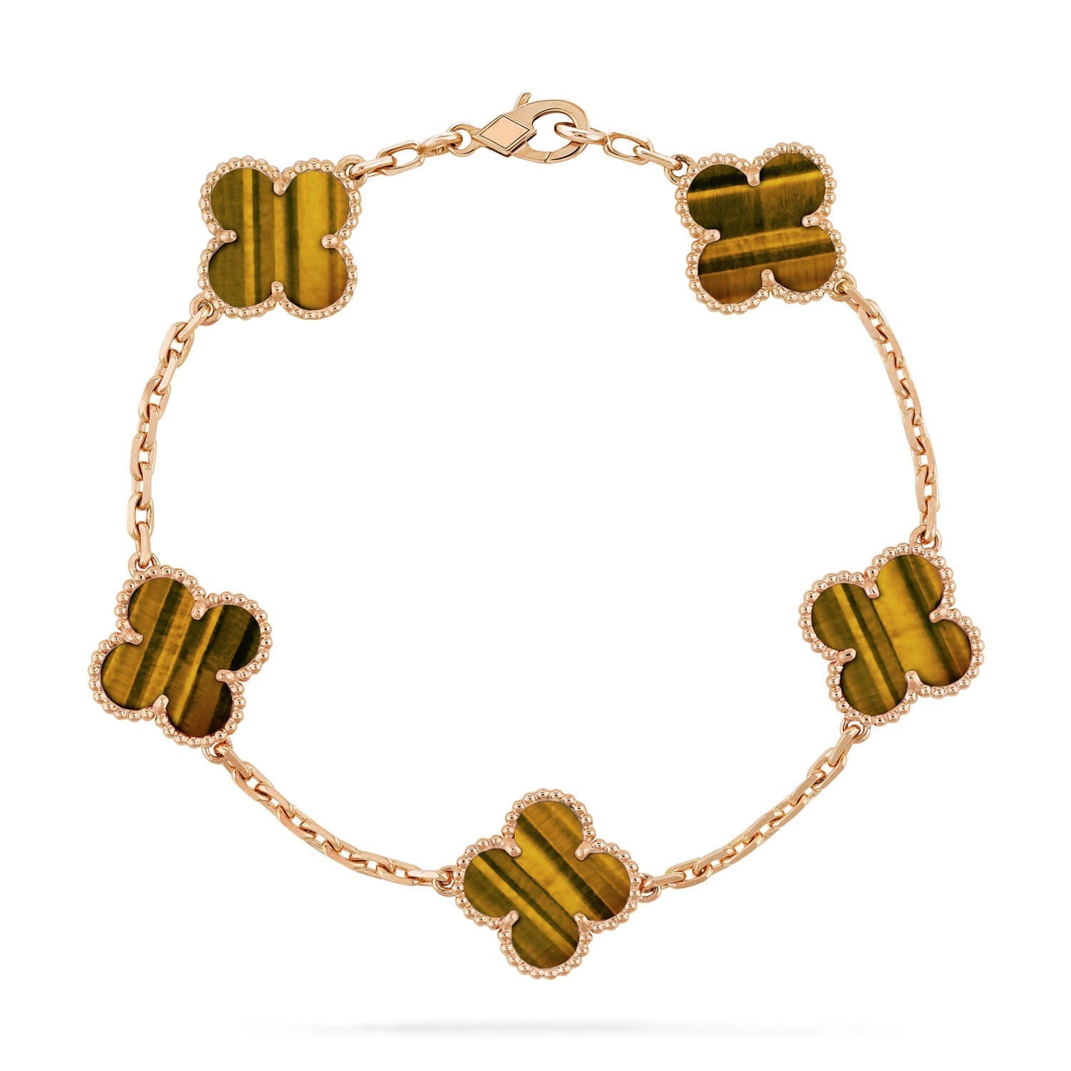 [⭐JeweliWhal] CLOVER 5 MOTIFS TIGER EYE BRACELET COLLECTION