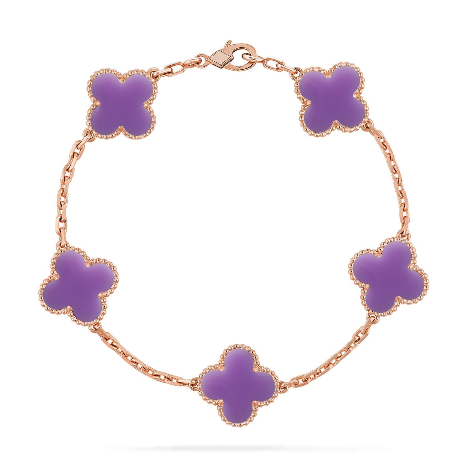 [⭐JeweliWhal]CLOVER 5 MOTIF LIGHT PURPLE BRACELET COLLECTION