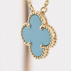 [⭐JeweliWhal]CLOVER 15MM VINTAGE TURQUOISE NECKLACE