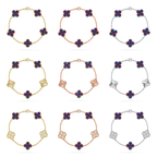 [⭐JeweliWhal]CLOVER 5 MOTIF COLOR GEMSTONES BRACELET COLLECTION