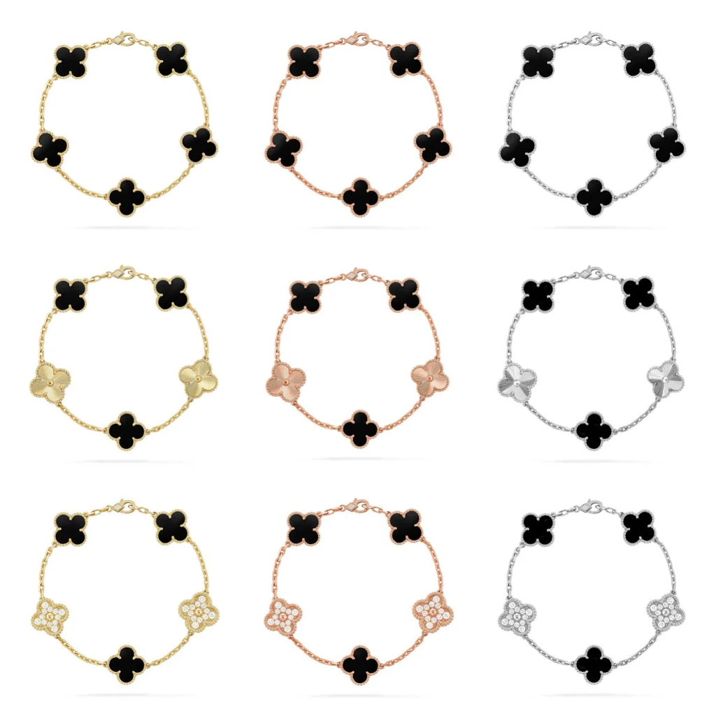 [⭐JeweliWhal] CLOVER 5 MOTIF ONYXS BRACELET COLLECTION
