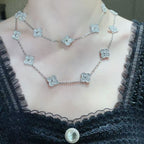 [⭐JeweliWhal]CLOVER 20 MOTIFS FULL-DIAMOND NECKLACE