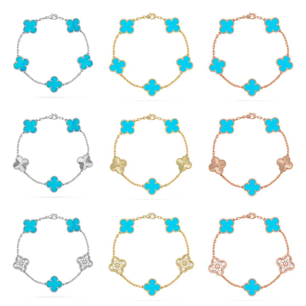 [⭐JeweliWhal] CLOVER 5 MOTIF TURQUOISE BRACELET COLLECTION