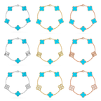 [⭐JeweliWhal] CLOVER 5 MOTIF TURQUOISE BRACELET COLLECTION