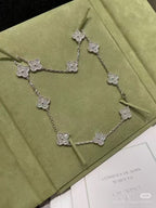 [⭐JeweliWhal]CLOVER 10 MOTIFS  FULL DIAMOND NECKLACE