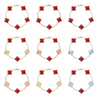 [⭐JeweliWhal]CLOVER 5 MOTIF RED PATTERN BRACELET COLLECTION