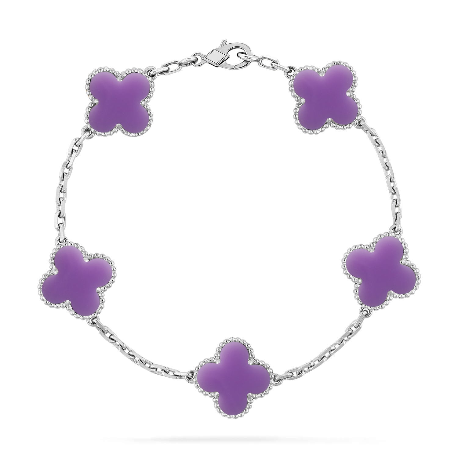 [⭐JeweliWhal]CLOVER 5 MOTIF LIGHT PURPLE BRACELET COLLECTION