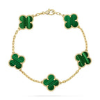 [⭐JeweliWhal] CLOVER 5 MOTIF MALACHITE BRACELET COLLECTION