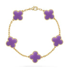 [⭐JeweliWhal]CLOVER 5 MOTIF LIGHT PURPLE BRACELET COLLECTION