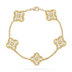 [⭐JeweliWhal] CLOVER 5 MOTIF FULL DIAMOND BRACELET COLLECTION