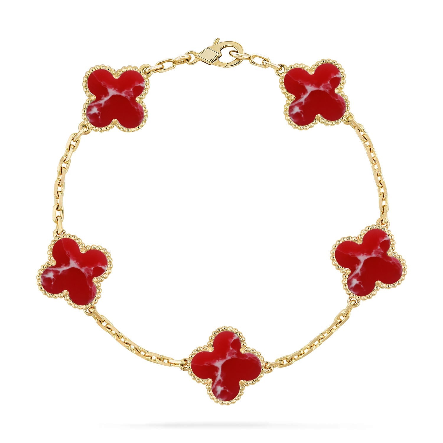 [⭐JeweliWhal]CLOVER 5 MOTIF RED PATTERN BRACELET COLLECTION