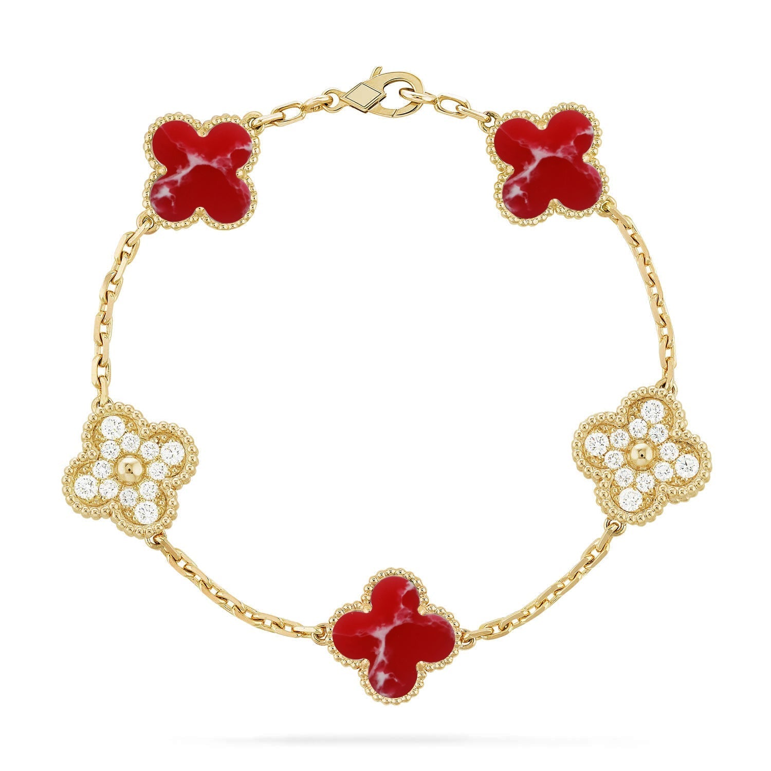 [⭐JeweliWhal]CLOVER 5 MOTIF RED PATTERN BRACELET COLLECTION