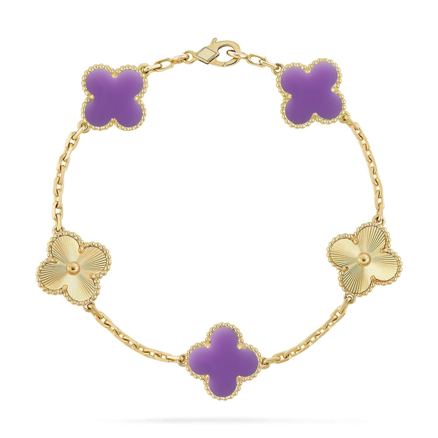 [⭐JeweliWhal]CLOVER 5 MOTIF LIGHT PURPLE BRACELET COLLECTION