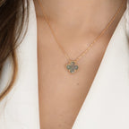 [⭐JeweliWhal]CLOVER 15MM  GRAY MOTHER OF PEARL NECKLACE