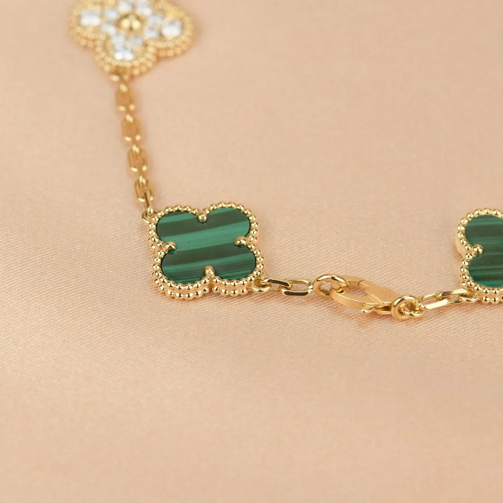 [⭐JeweliWhal] CLOVER 5 MOTIF MALACHITE BRACELET COLLECTION