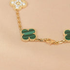 [⭐JeweliWhal] CLOVER 5 MOTIF MALACHITE BRACELET COLLECTION
