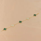 [⭐JeweliWhal] CLOVER 5 MOTIF MALACHITE BRACELET COLLECTION