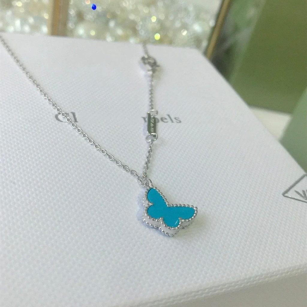 [⭐JeweliWhal]バタフライ ターコイズ バタフライ ブレスレット シルバー