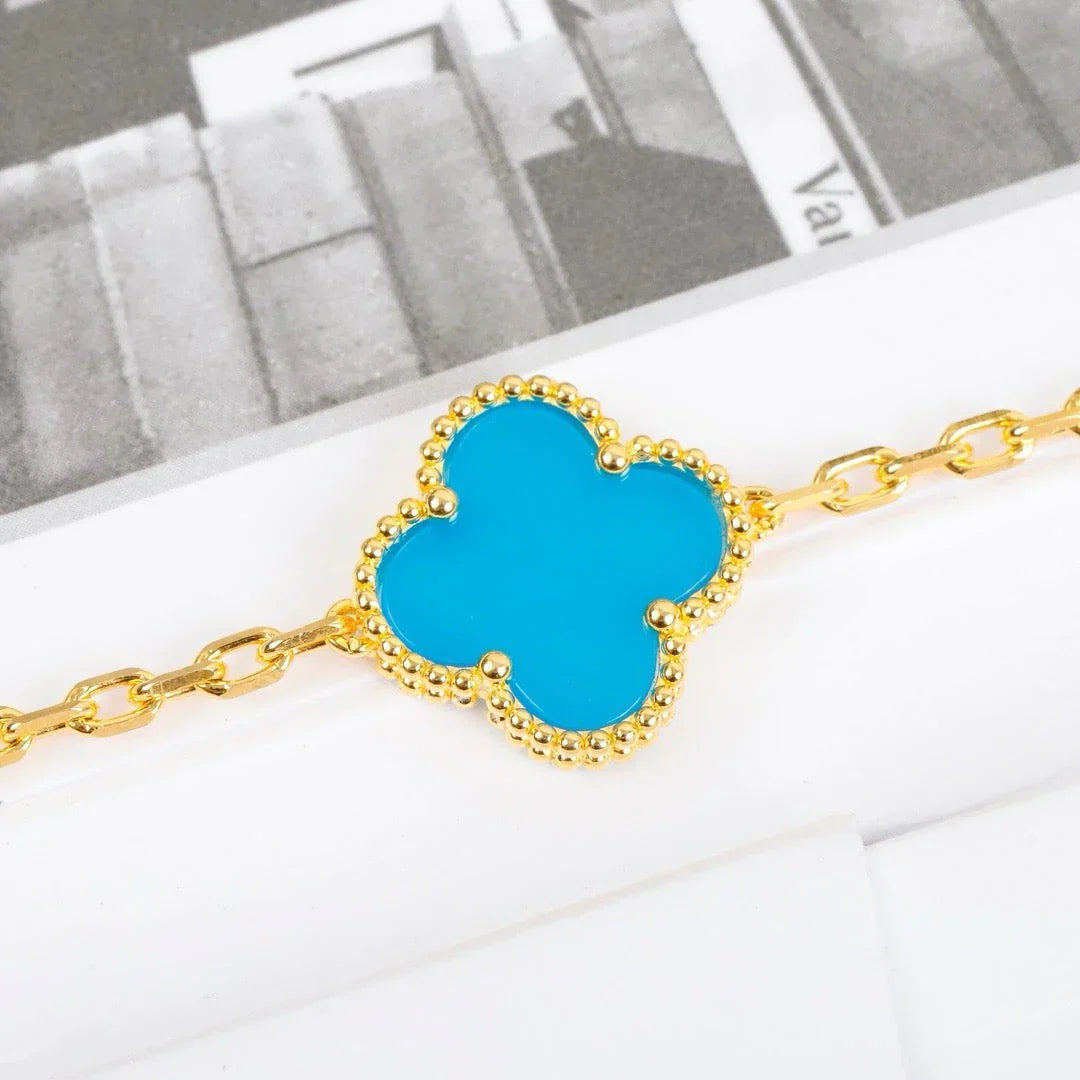 [⭐JeweliWhal] CLOVER 5 MOTIF TURQUOISE BRACELET COLLECTION