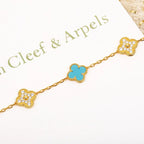 [⭐JeweliWhal] CLOVER 5 MOTIF TURQUOISE BRACELET COLLECTION