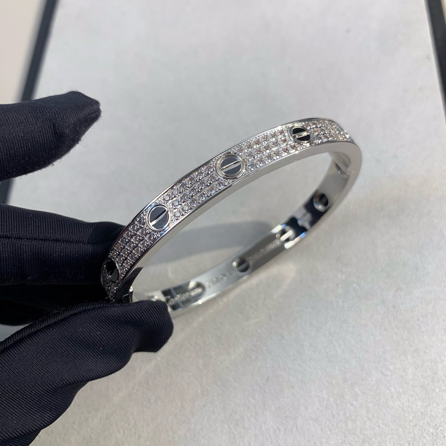 [⭐JeweliWhal]LOVE BRACELET 6.1MM DIAMOND-PAVED CERAMIC