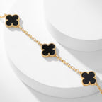 [⭐JeweliWhal]CLOVER 10 MOTIFS ONYX NECKLACE