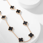 [⭐JeweliWhal]CLOVER 10 MOTIFS ONYX NECKLACE