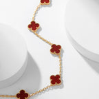 [⭐JeweliWhal]CLOVER 10 MOTIFS CARNELIAN NECKLACE