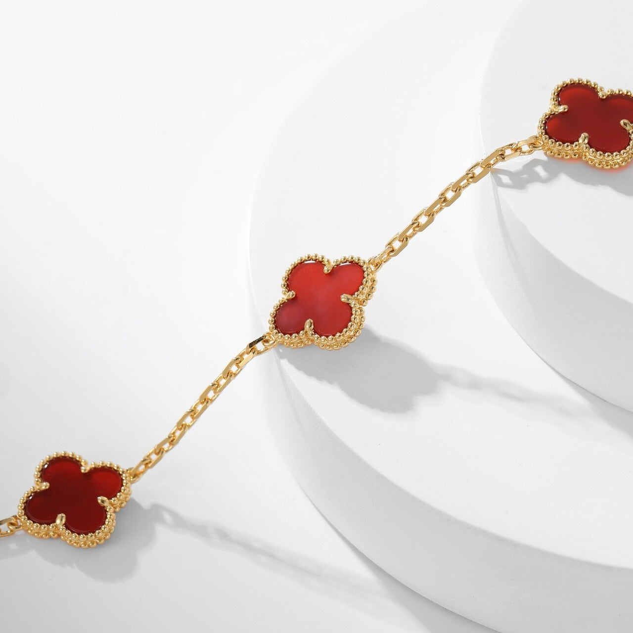 [⭐JeweliWhal]CLOVER 10 MOTIFS CARNELIAN NECKLACE