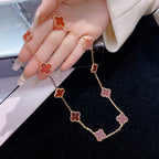 [⭐JeweliWhal]CLOVER 10 MOTIFS CARNELIAN NECKLACE