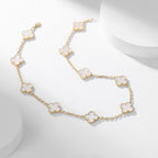 [⭐JeweliWhal]CLOVER 10 MOTIFS WHITE MOTHER OF PEARL NECKLACE