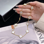 [⭐JeweliWhal]CLOVER 10 MOTIFS WHITE MOTHER OF PEARL NECKLACE