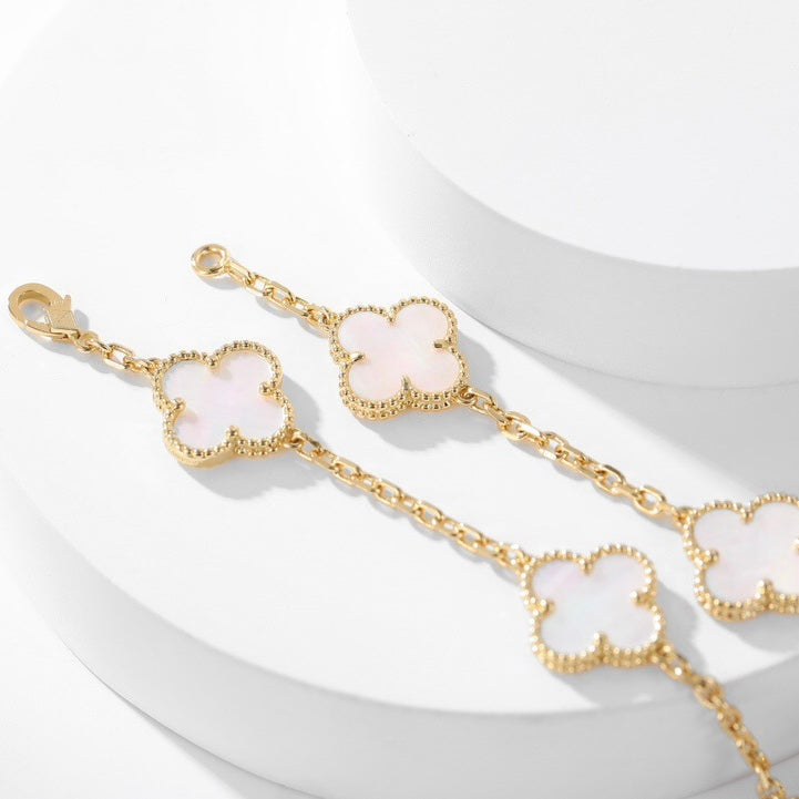 [⭐JeweliWhal]CLOVER 10 MOTIFS WHITE MOTHER OF PEARL NECKLACE