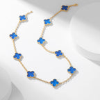 [⭐JeweliWhal]CLOVER 10 MOTIFS BLUE AGATE NECKLACE