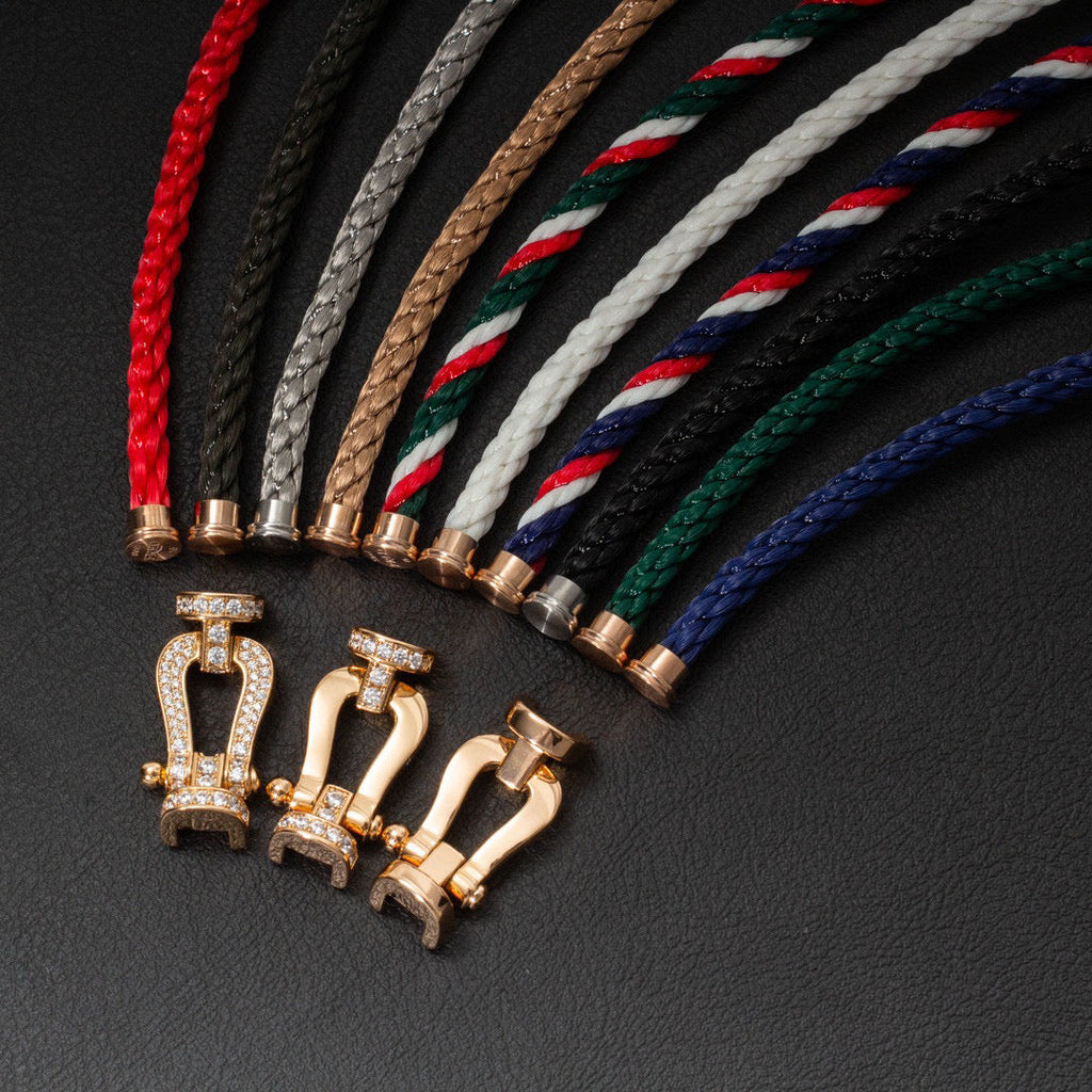 [⭐JeweliWhal]FORCE LARGE HORSESHOE HALF DIAMOND BRACELET GOLD