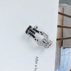 [⭐JeweliWhal]フォース ラージ ホースシュー ブラック ホワイト ダイヤモンド ブレスレット ローズゴールド