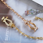 [⭐JeweliWhal]FORCE LARGE HORSESHOE CLASP  METAL BRACELET