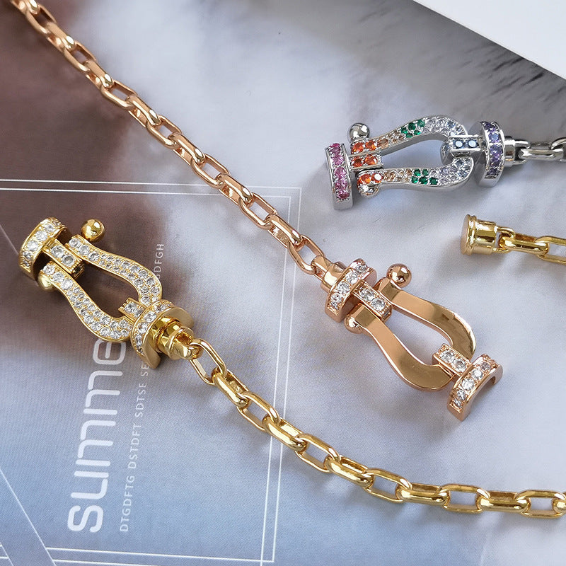 [⭐JeweliWhal]フォース ラージ ホースシュークラスプ メタルブレスレット