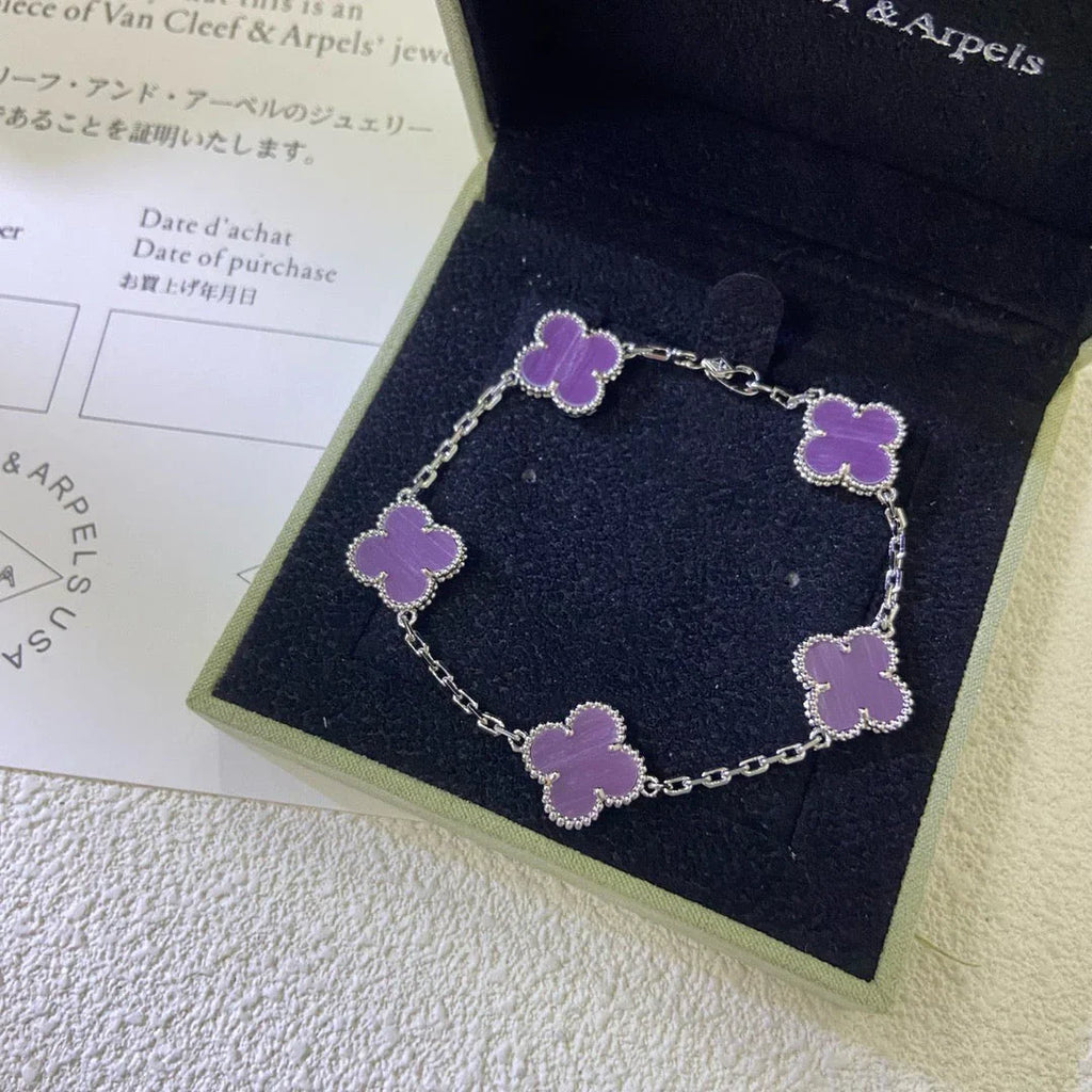 [⭐JeweliWhal] CLOVER 5 MOTIF VIOLET BRACELET COLLECTION